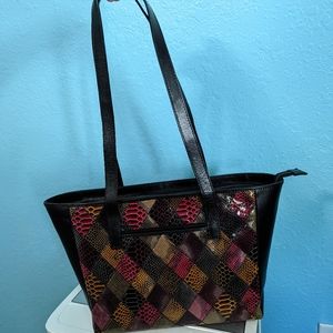 Patricia Nash "Varsi Tote Python Diamond Patchwork"
